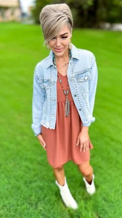 The ZigZag Stripe Copper City Sleek Dress DRESSES