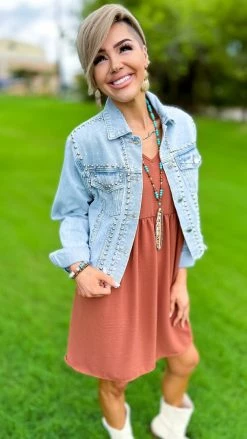 The ZigZag Stripe Copper City Sleek Dress DRESSES