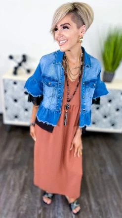 The ZigZag Stripe Copper City Sleek Midi Dress