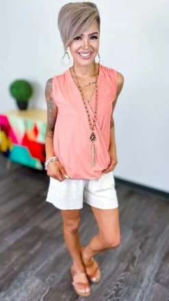 The ZigZag Stripe Coral Desirable Love Top [NO RETURNS] TOPS & TUNICS