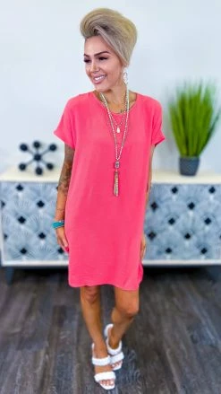 The ZigZag Stripe Coral Pure Memories Dress