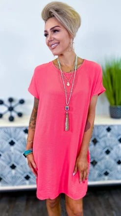 The ZigZag Stripe Coral Pure Memories Dress