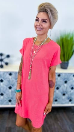 The ZigZag Stripe Coral Pure Memories Dress