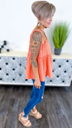 The ZigZag Stripe Coral Sunny Forecast Tank [NO RETURNS]