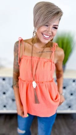 The ZigZag Stripe Coral Sunny Forecast Tank [NO RETURNS]