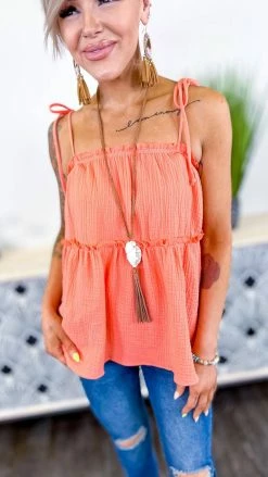 The ZigZag Stripe Coral Sunny Forecast Tank [NO RETURNS]
