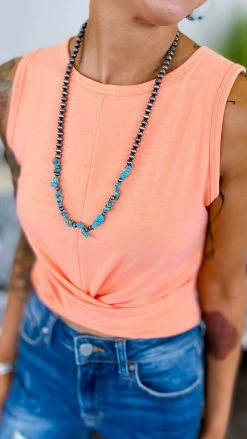 Zenana TOPS & TUNICS Coral Twisted Feelings Tank [NO RETURNS]