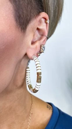 Southern Grace Cream Take Me To Bali Hoop Earrings