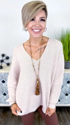 The ZigZag Stripe TOPS & TUNICS Cream Weekly Flavor Sweater