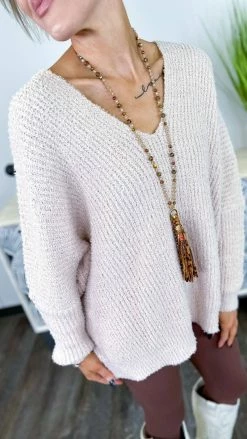 The ZigZag Stripe TOPS & TUNICS Cream Weekly Flavor Sweater