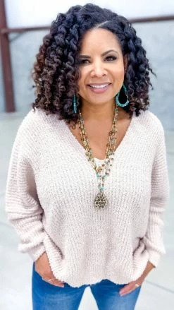 The ZigZag Stripe TOPS & TUNICS Cream Weekly Flavor Sweater