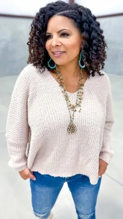 The ZigZag Stripe TOPS & TUNICS Cream Weekly Flavor Sweater