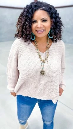 The ZigZag Stripe TOPS & TUNICS Cream Weekly Flavor Sweater