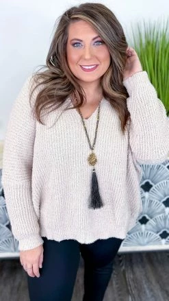 The ZigZag Stripe TOPS & TUNICS Cream Weekly Flavor Sweater