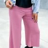 The ZigZag Stripe Dark Mauve Casual Gaucho Pants [NO RETURNS]