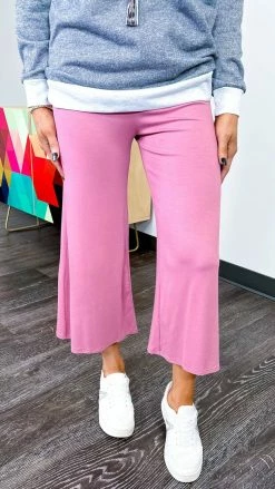 The ZigZag Stripe Dark Mauve Casual Gaucho Pants [NO RETURNS]