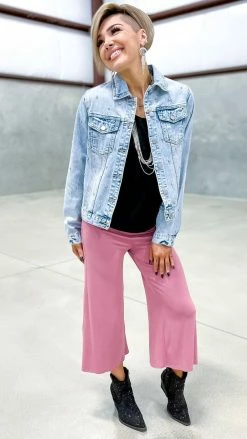 The ZigZag Stripe Dark Mauve Casual Gaucho Pants [NO RETURNS]