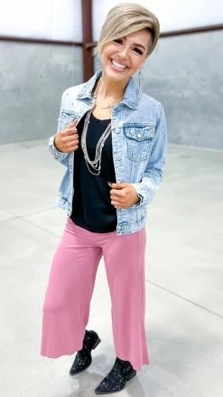 The ZigZag Stripe Dark Mauve Casual Gaucho Pants [NO RETURNS]