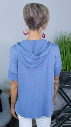 The ZigZag Stripe TOPS & TUNICS Denim Chic Edge Top [NO RETURNS]