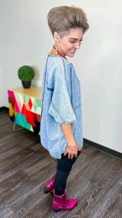 Zenana TOPS & TUNICS Denim Dreams Top