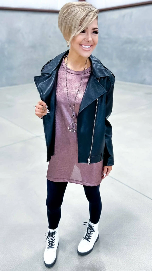 White Birch Dignified Demeanor Moto Jacket OUTERWEAR