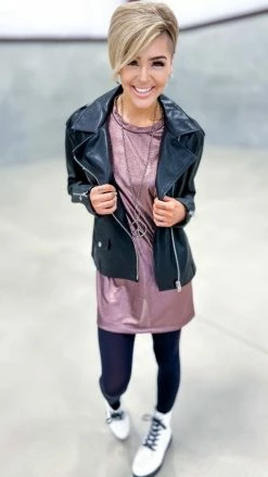 White Birch Dignified Demeanor Moto Jacket OUTERWEAR