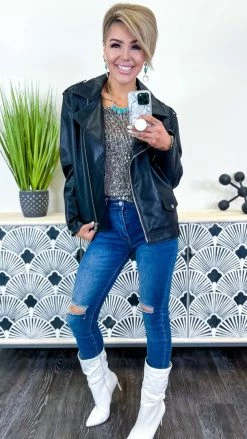 White Birch Dignified Demeanor Moto Jacket OUTERWEAR