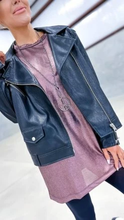 White Birch Dignified Demeanor Moto Jacket OUTERWEAR