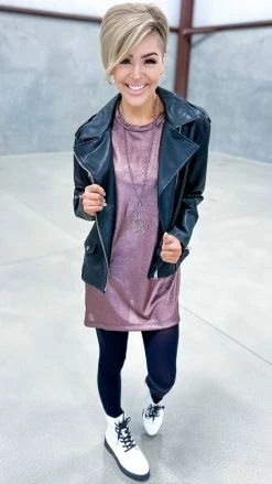 White Birch Dignified Demeanor Moto Jacket OUTERWEAR