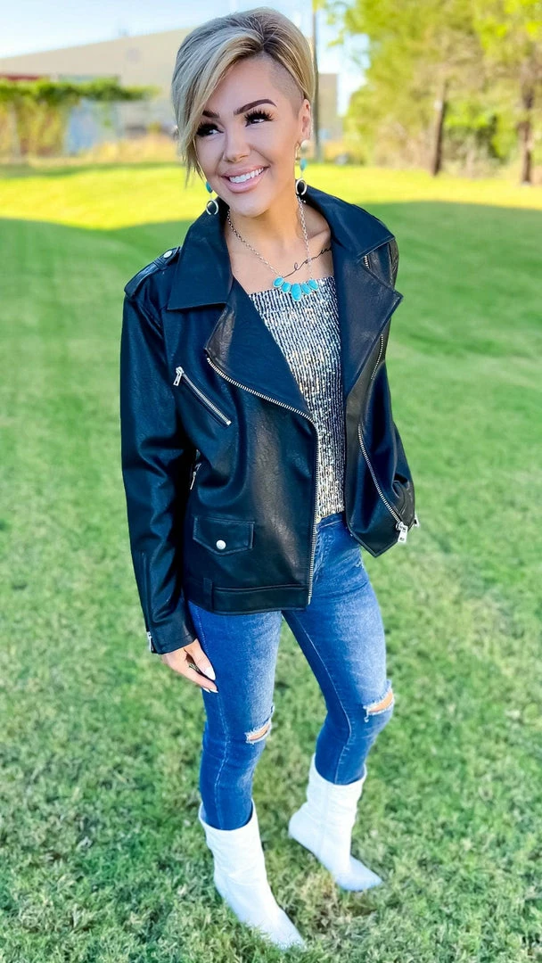 White Birch Dignified Demeanor Moto Jacket OUTERWEAR