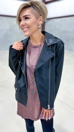 White Birch Dignified Demeanor Moto Jacket OUTERWEAR