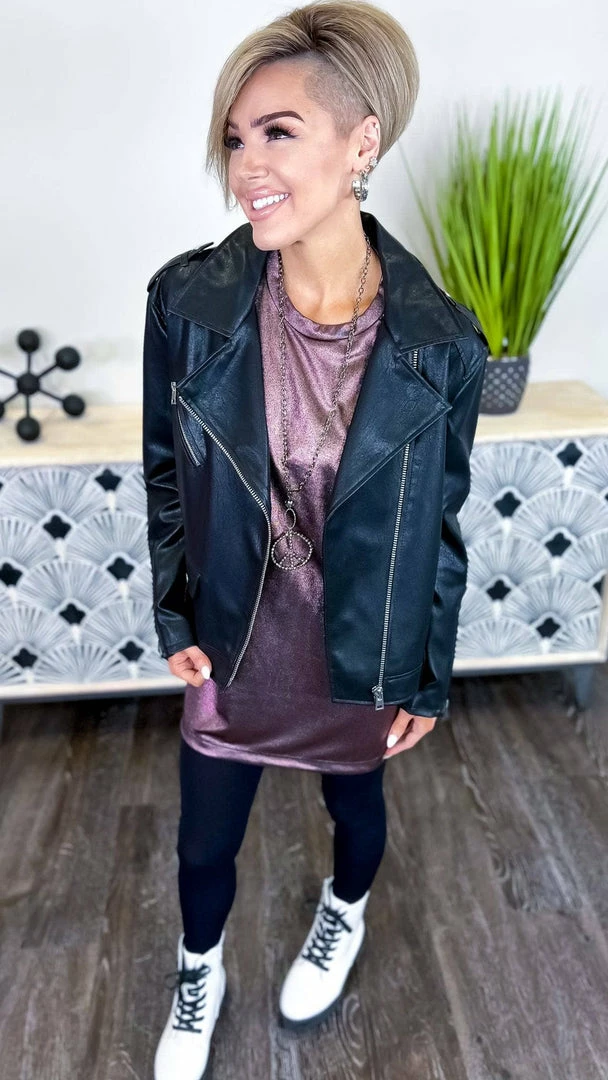 White Birch Dignified Demeanor Moto Jacket OUTERWEAR