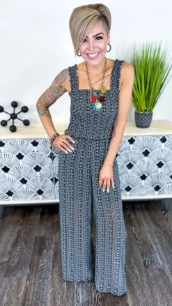 The ZigZag Stripe Dinner Date Jumpsuit JUMPSUITS & ROMPERS