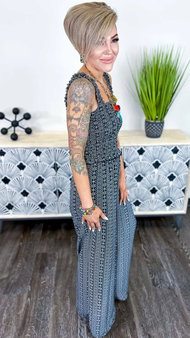 The ZigZag Stripe Dinner Date Jumpsuit JUMPSUITS & ROMPERS