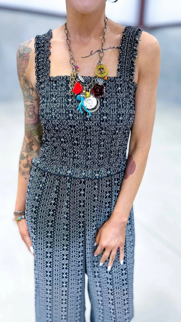 The ZigZag Stripe Dinner Date Jumpsuit JUMPSUITS & ROMPERS