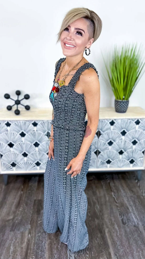 The ZigZag Stripe Dinner Date Jumpsuit JUMPSUITS & ROMPERS