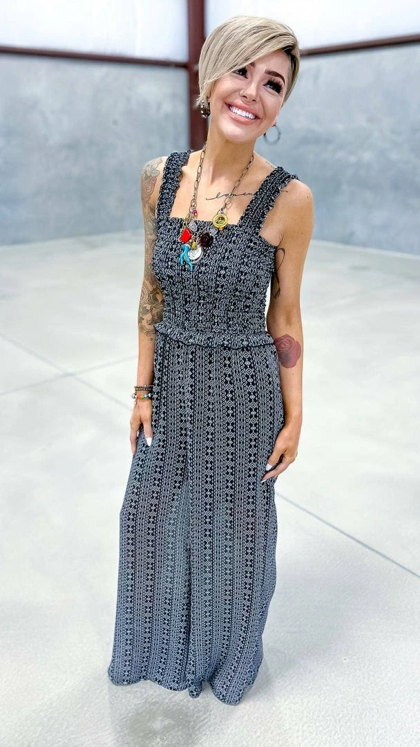 The ZigZag Stripe Dinner Date Jumpsuit JUMPSUITS & ROMPERS