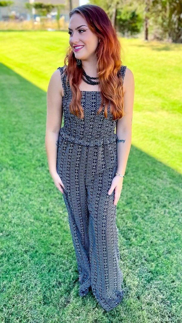 The ZigZag Stripe Dinner Date Jumpsuit JUMPSUITS & ROMPERS