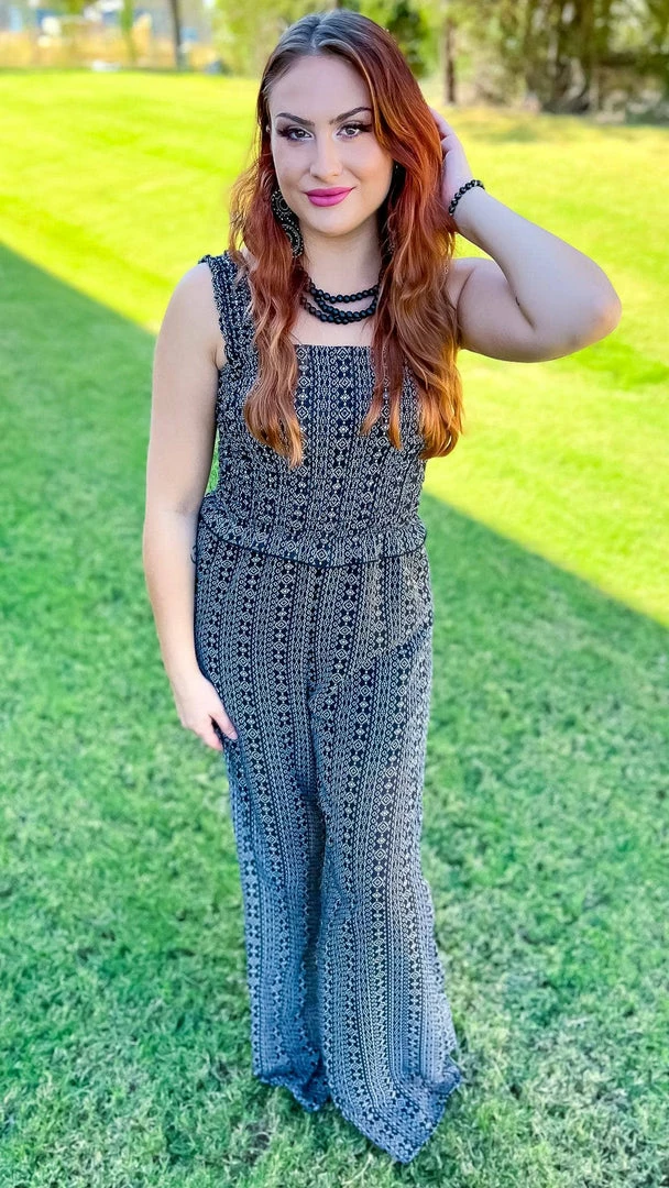 The ZigZag Stripe Dinner Date Jumpsuit JUMPSUITS & ROMPERS