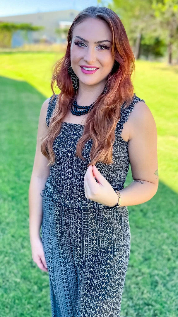 The ZigZag Stripe Dinner Date Jumpsuit JUMPSUITS & ROMPERS