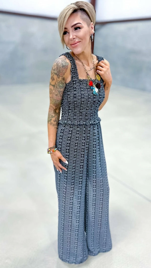 The ZigZag Stripe Dinner Date Jumpsuit JUMPSUITS & ROMPERS