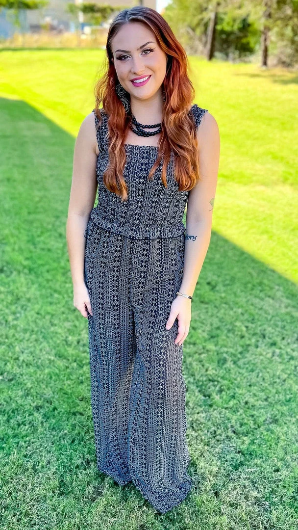 The ZigZag Stripe Dinner Date Jumpsuit JUMPSUITS & ROMPERS