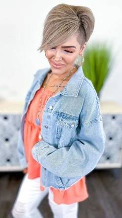 BiBi Distressed Beaded Jacket