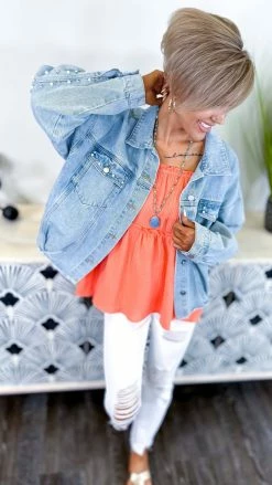 BiBi Distressed Beaded Jacket