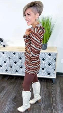 The ZigZag Stripe TOPS & TUNICS Fall Hike Hoodie