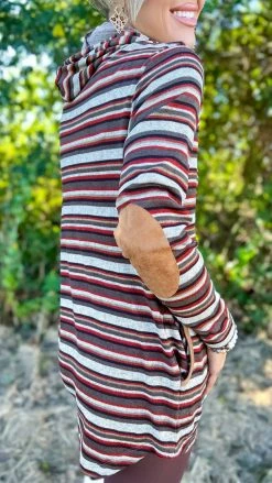 The ZigZag Stripe TOPS & TUNICS Fall Hike Hoodie