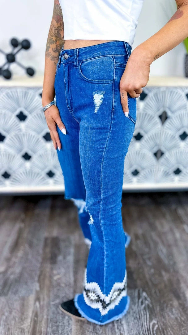 Crazy Train Fancy Flare Jeans BOTTOMS