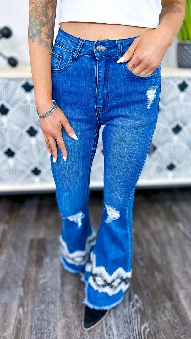 Crazy Train Fancy Flare Jeans BOTTOMS