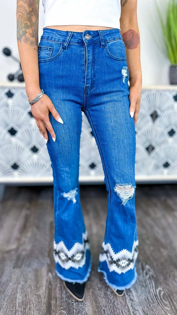 Crazy Train Fancy Flare Jeans BOTTOMS
