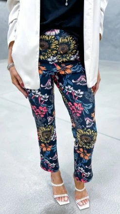 The ZigZag Stripe Floral Basic Ponte Pants